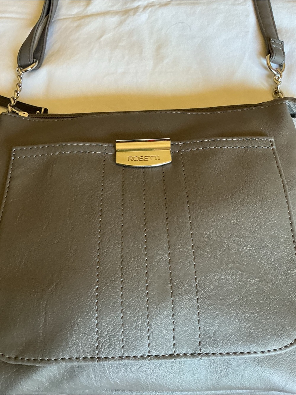 Rosetti Gray Crossbody with Silver Hardware